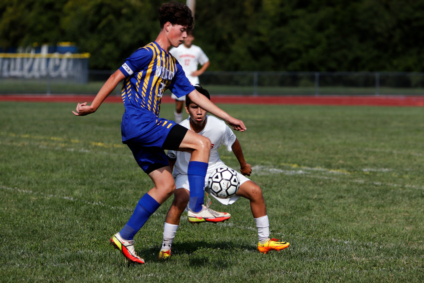 Austin Kirn possesses the ball during a game against Warrenton this past season.