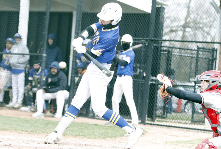 Jake Orf swings at a pitch during a game against Warrenton earlier this season.