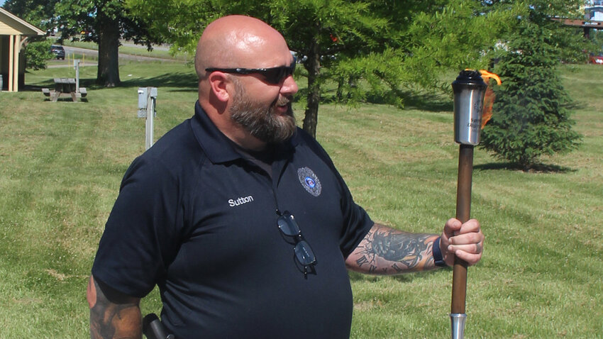 The lit Special Olympics torch was carried from Wright City's Diekroeger Park through Truesdale and into Warrenton on May 26.