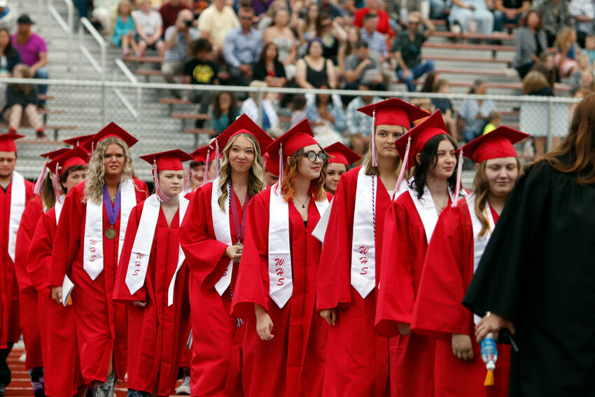 Warrenton High School seniors will graduate on Saturday again in 2024. Whether it's at night or in the morning will depend on the weather.