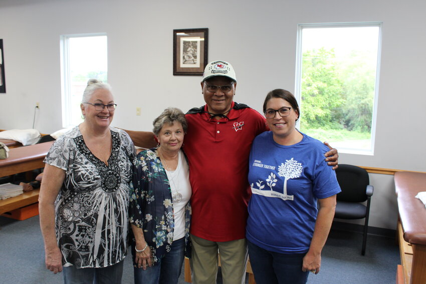 Alfred Wheeler was joined by Rita Ricker, Pam Van Horn and Shannon Schutte at Excel Physical Therapy in Warrenton. The three women, including Van Horn, who nominated Wheeler for the honor, were there to celebrate his selection as this month&rsquo;s Hidden Hero.
