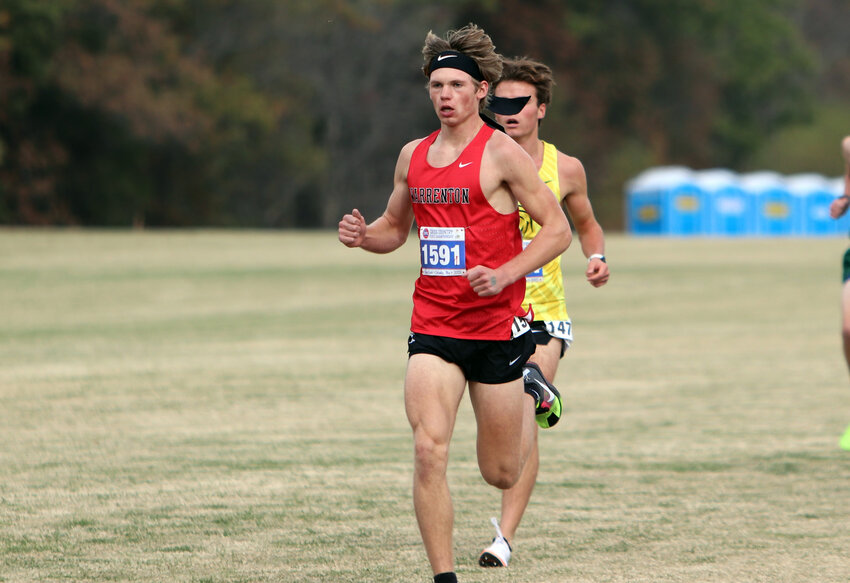 Warrenton senior Phillip Kackley competes at the Missouri State Cross Country Championships Nov. 4 at Gans Creek Cross Country Course in Columbia. Kackley placed 29th in the Class 4 boys race to earn a state medal.