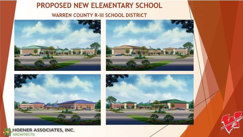The Warren County R-III School District Board of Education has approved these four exterior designs for the new elementary school expected to open in January of 2027. The board will continue to discuss which out of the four options they will choose during the next few weeks.
