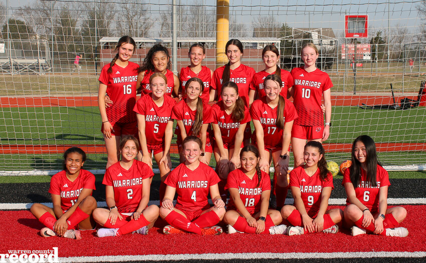 Members of the Warrenton girls soccer team are front row, from left, Emory Martinez, Autumn Heard, Morgan Marschel, Katelyn Morris, Isabelle Morris and Lana Le. Middle row, from left, Emma Duncan, Alana Adams, Charlee Kersting and Taylor Duncan. Back row, from left, Raven Gaffney, Breeyn Young, Alyssa Adams, Kiera Daniel, Audrey Lombardo  and Madeline Schoppenhorst.