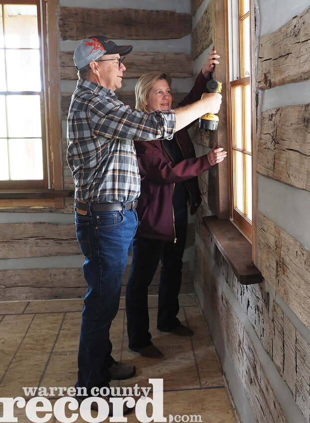 Gary and Glenda Buxton have reached the final stages of bringing a pre-Civil War cabin back to its original state. Gary's grandmother, Addie Dothage Bunge, was one of the occupants of the cabin, built around 1850 after the family immigrated to America from Prussia. The Buxtons disassembled the cabin, located at Smith Creek, and brought it to their farm north of Warrenton where they painstakingly brought the cabin to its former state.