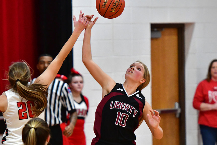 Liberty Christian Academy Girl's Basketball @ Elsberry.Andrea Mueller #10