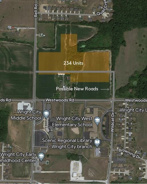 APARTMENT PLAN — Pollard Properties has proposed a 234-unit apartment complex at this site on Bell Road, just north of Westwoods Road.