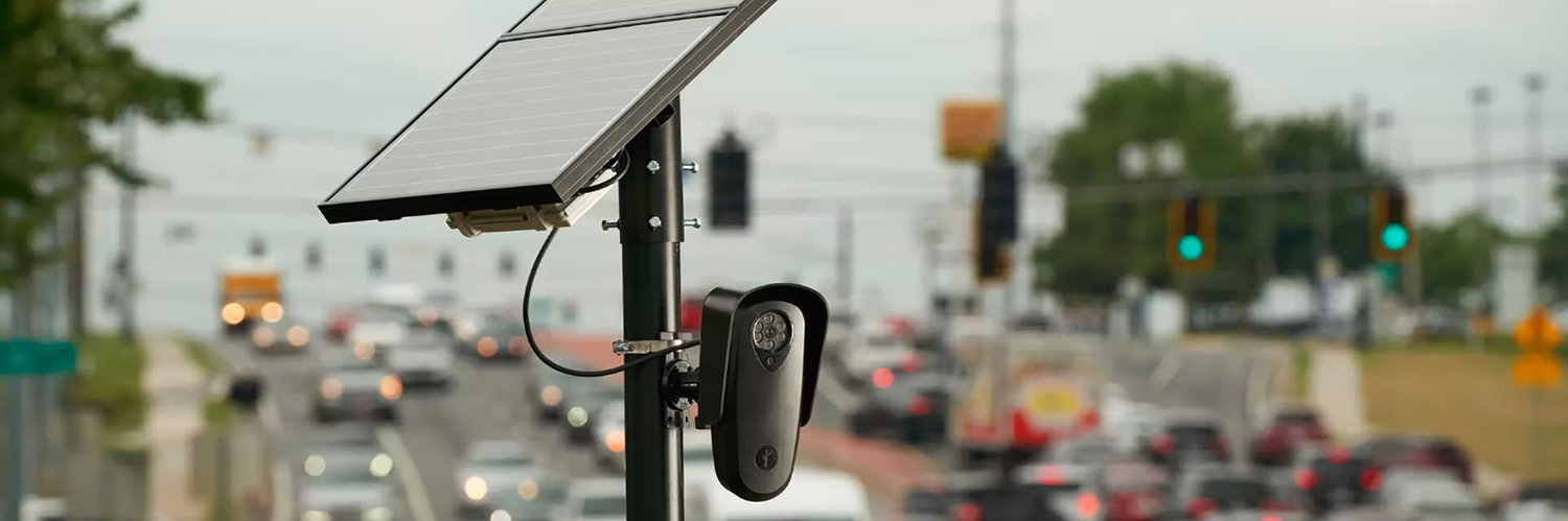 LICENSE PLATE READER — This photo, shown on the Flock Safety website, displays a motion-activated camera connected to a computer network that can automatically record identifying information about passing vehicles.