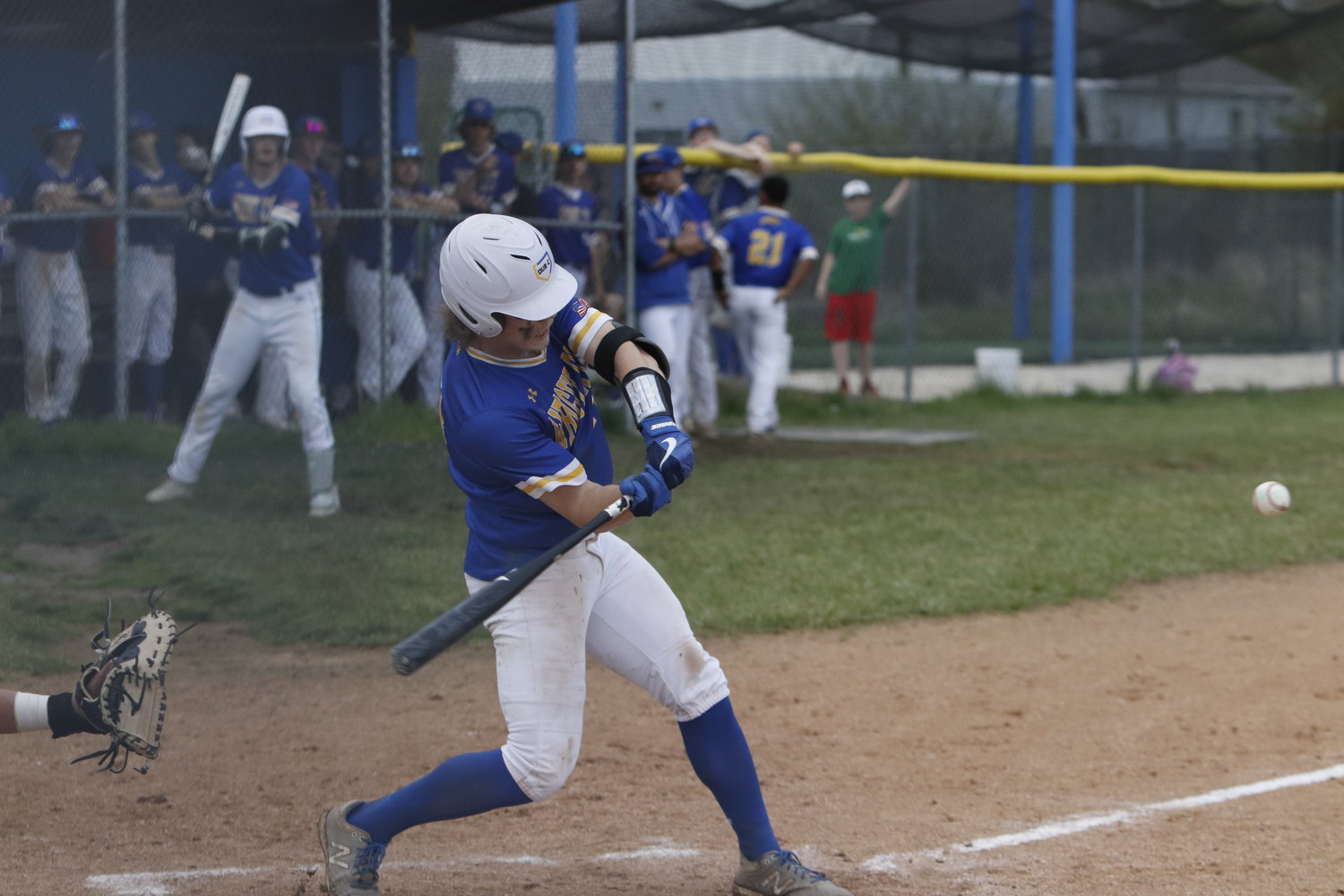 Hayden Waters swings at a pitch in a game earlier this season.