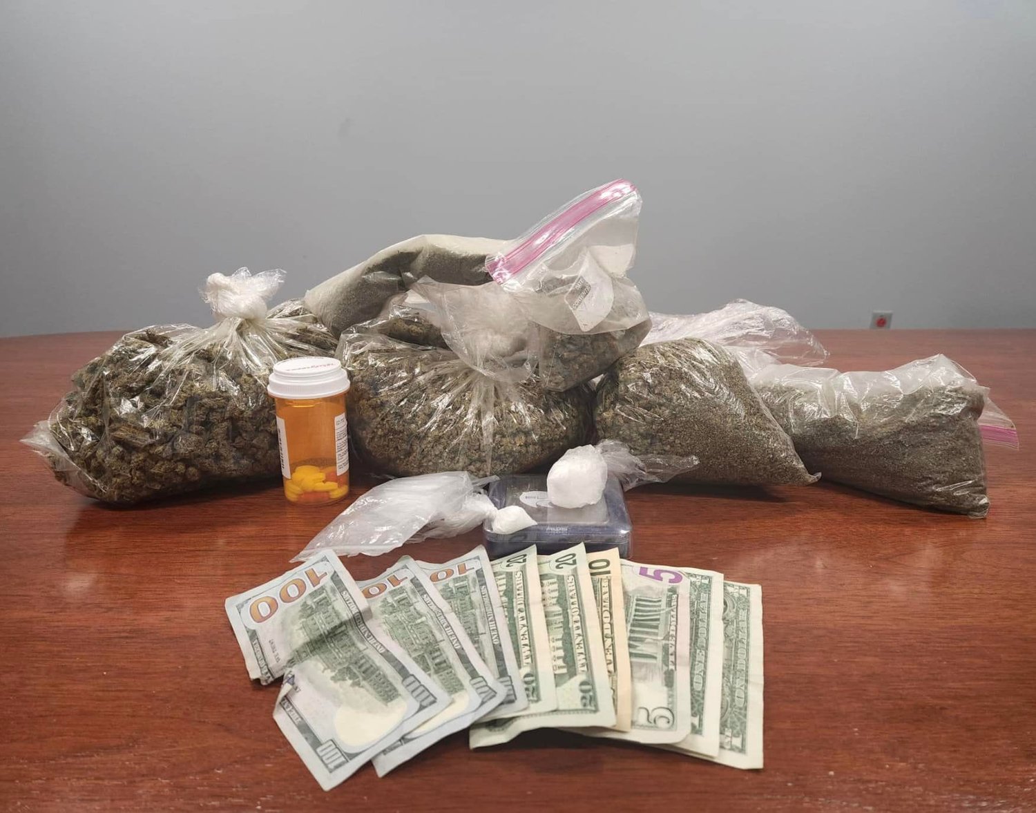 SEIZED DRUGS — Sheriff’s deputies seized multiple forms of illegal drugs and over $300 in an arrest last week.