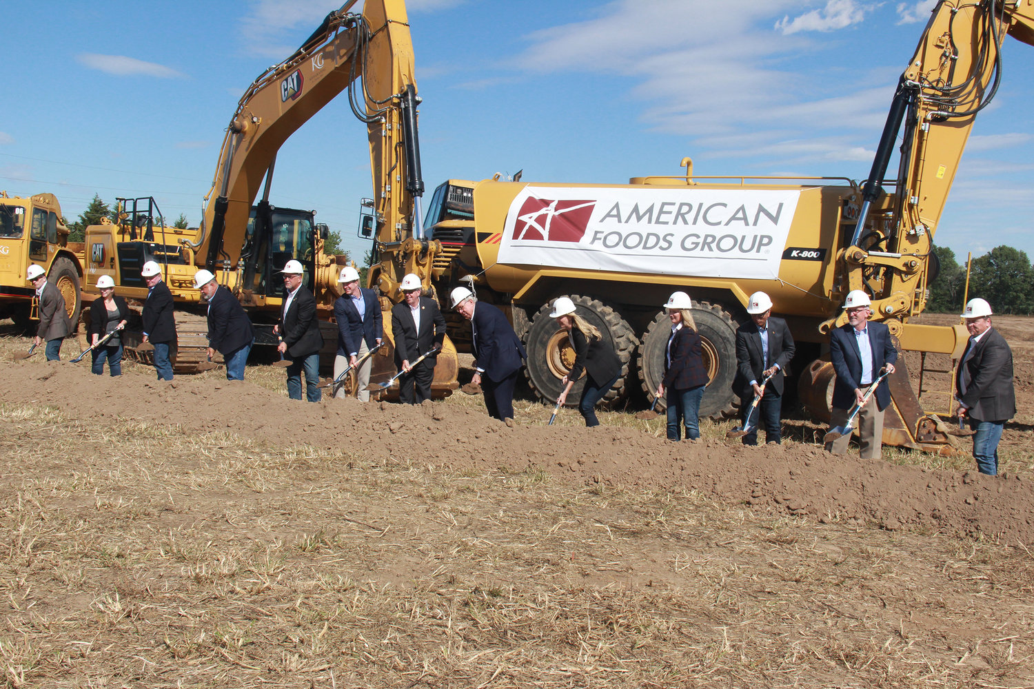 Delegates representing American Foods Group, Warren County, and regional economic development groups gathered Monday to ceremonially mark the beginning of construction for AFG's beef processing plant just west of Foristell.