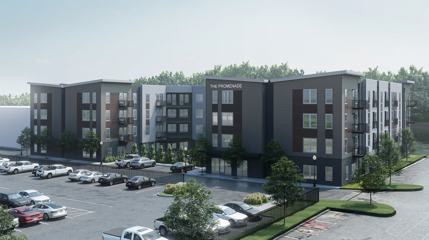 MALL APARTMENTS — A developer is asking Warrenton to help secure tax breaks for proposed construction of a four-story apartment building at the Shoppes at Warrenton mall. This image provided by the developer shows a rendering of the proposed building.