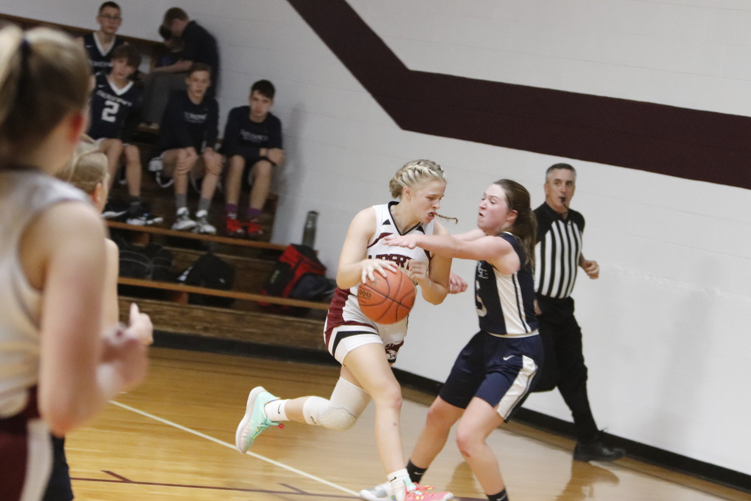 Liberty Christian senior Alli Meyer drives to the basket during last week’s season opener against Providence Classical Christian Academy. Meyer scored 16 points in the win.