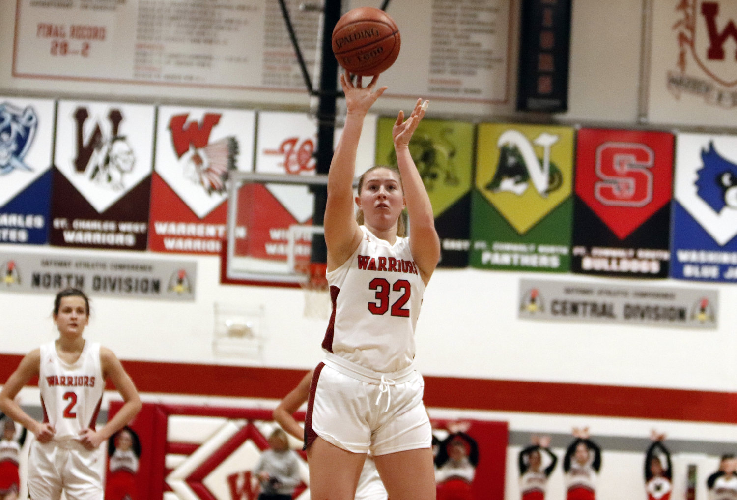 Kaelyn Meyer shoots a free throw during Warrenton's win over Hallsville.