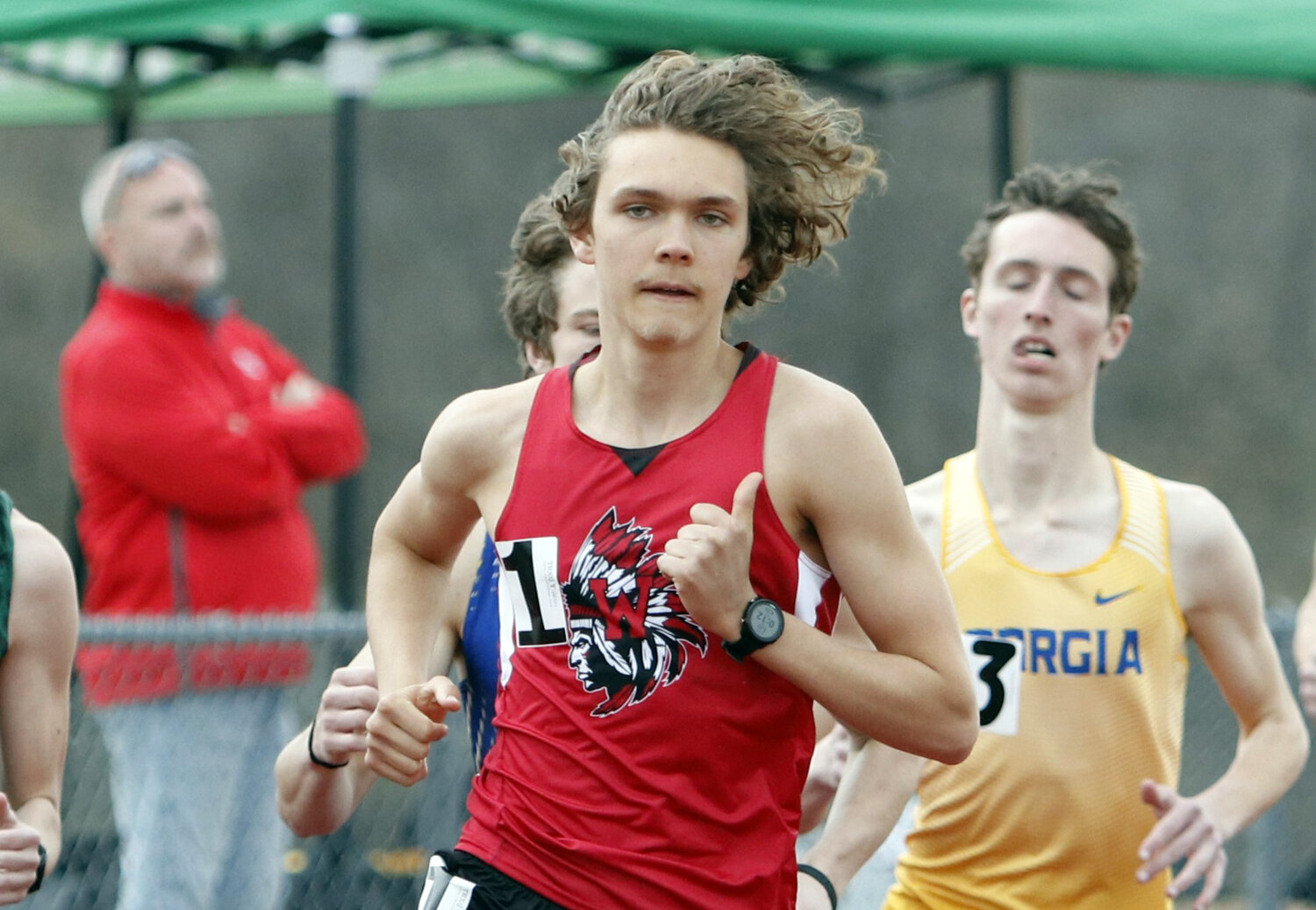 Warrenton's Wyatt Claiborne competes at the Wright City Warm Up Meet earlier this season. Claiborne won the 3200-meter run at the Ft. Zumwalt North Invite last week.
