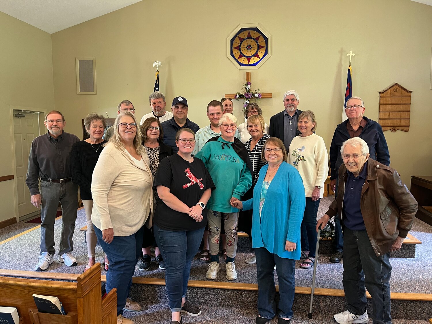 CELEBRATING A HERO - Several people from the community, including from organizations Linde Flanders volunteers with, helped honor this month’s Hidden Hero during the presentation at Harmonie Church on May 1.