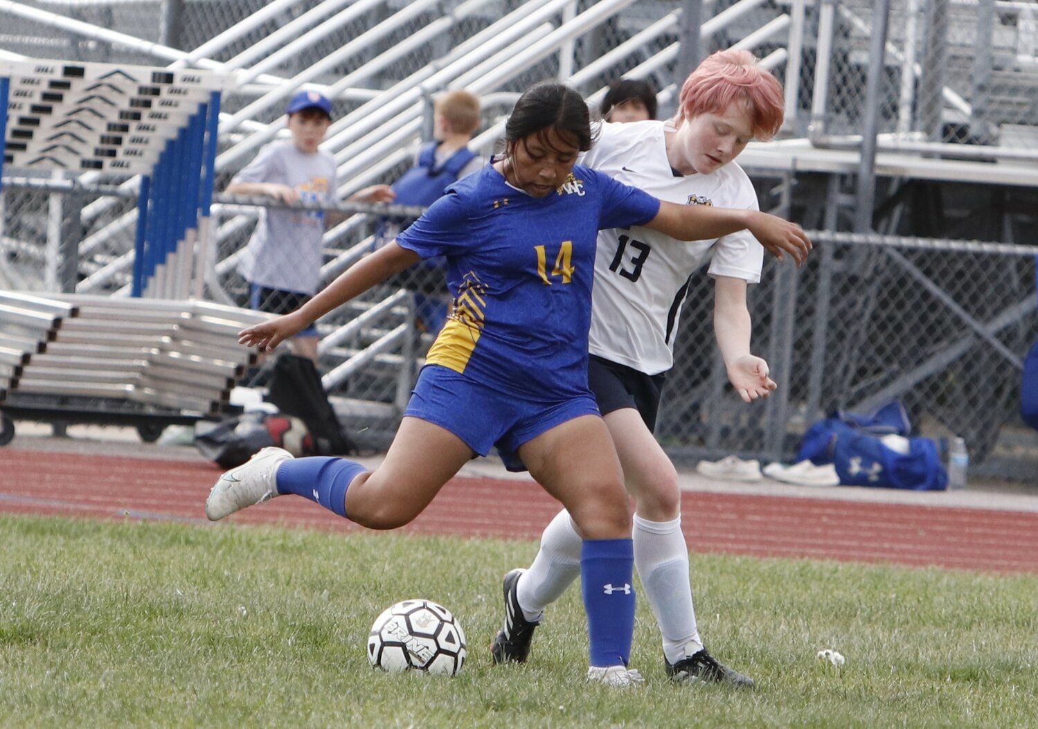 Ramona Diego prepares to kick the ball during the first half of last week's game.