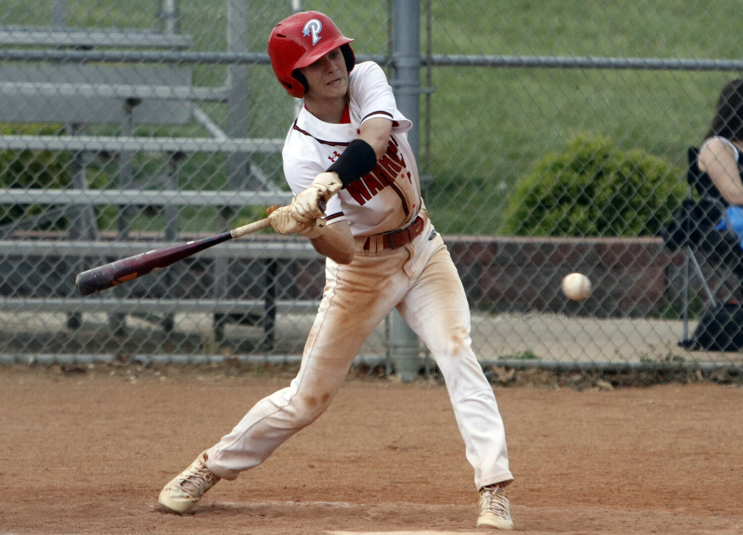 Caleb Clark swings at a pitch during Warrenton's loss to Troy Buchanan.