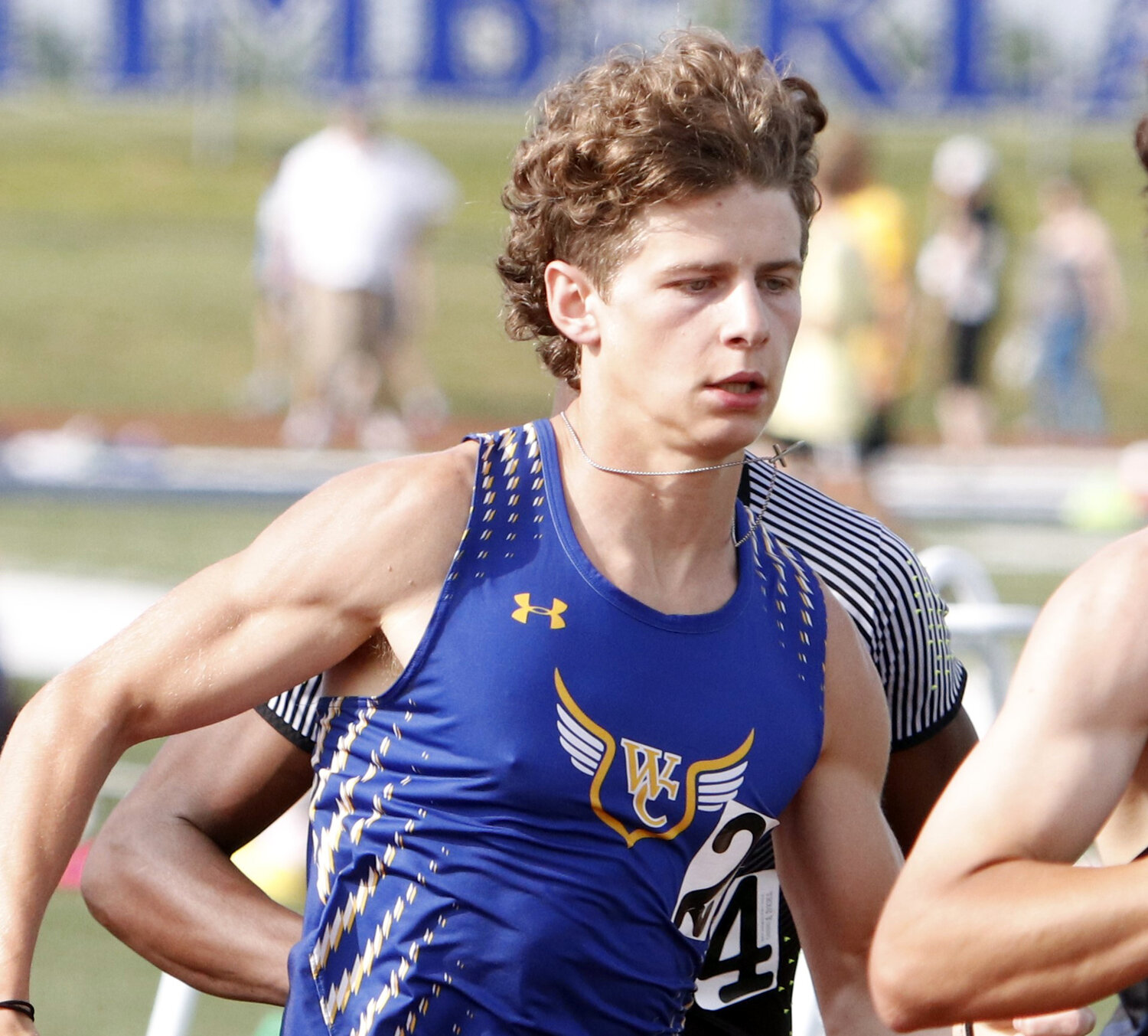 David Riggs runs in the 800-meter race during the Class 3, District 3 meet. Riggs placed second in the competition to advance to the sectional meet.