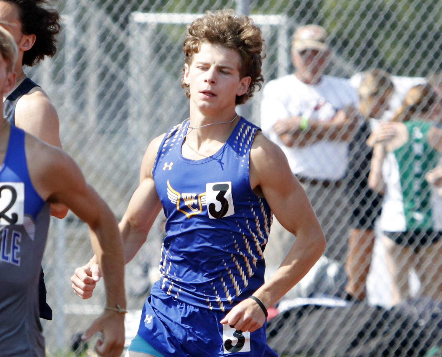 David Riggs competes in the Class 3 800-meter run.
