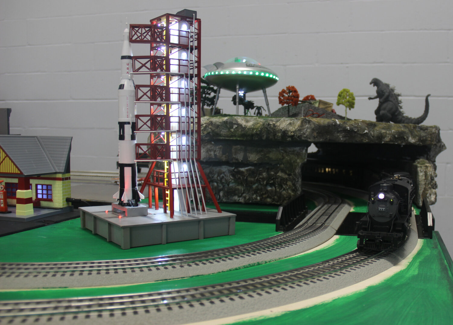 A model train set was up and running in the MaryLou Community Center during Summerfest.