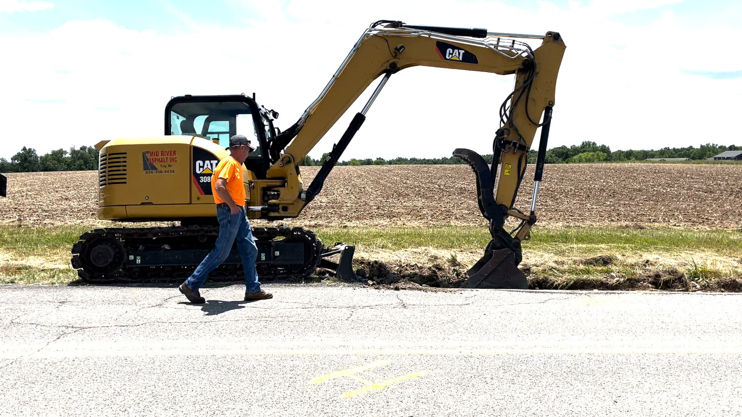 Heavy machinery was used to repair Stuermann Road in Wright City. The last part of the major road construction project is to add a double yellow stripe to the new road.