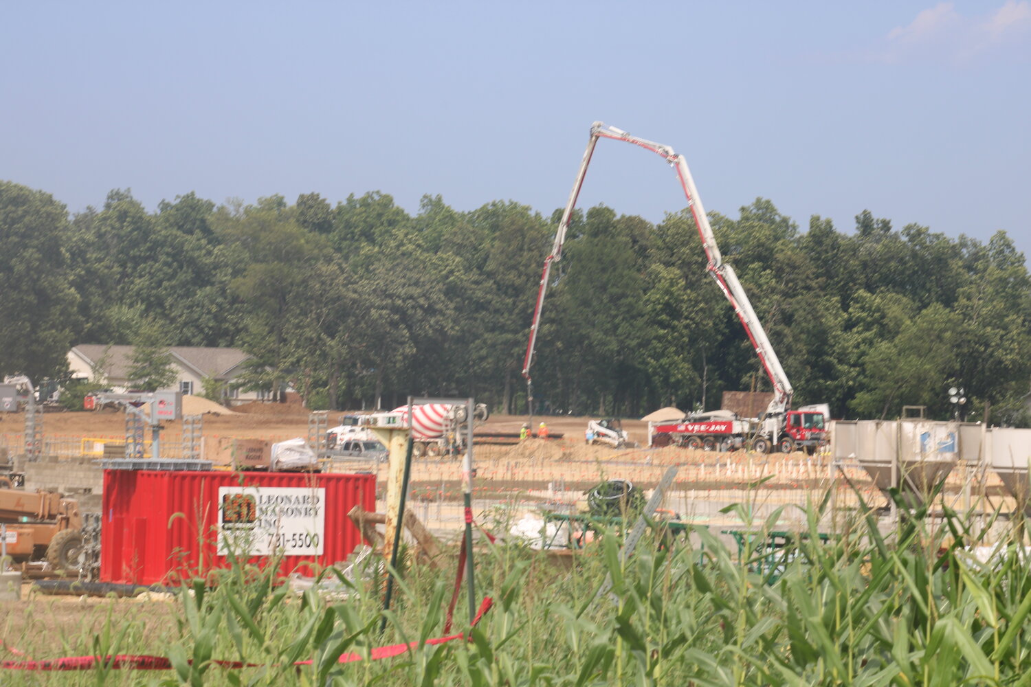 Workers continue to make progress on the new Wright City High School building.