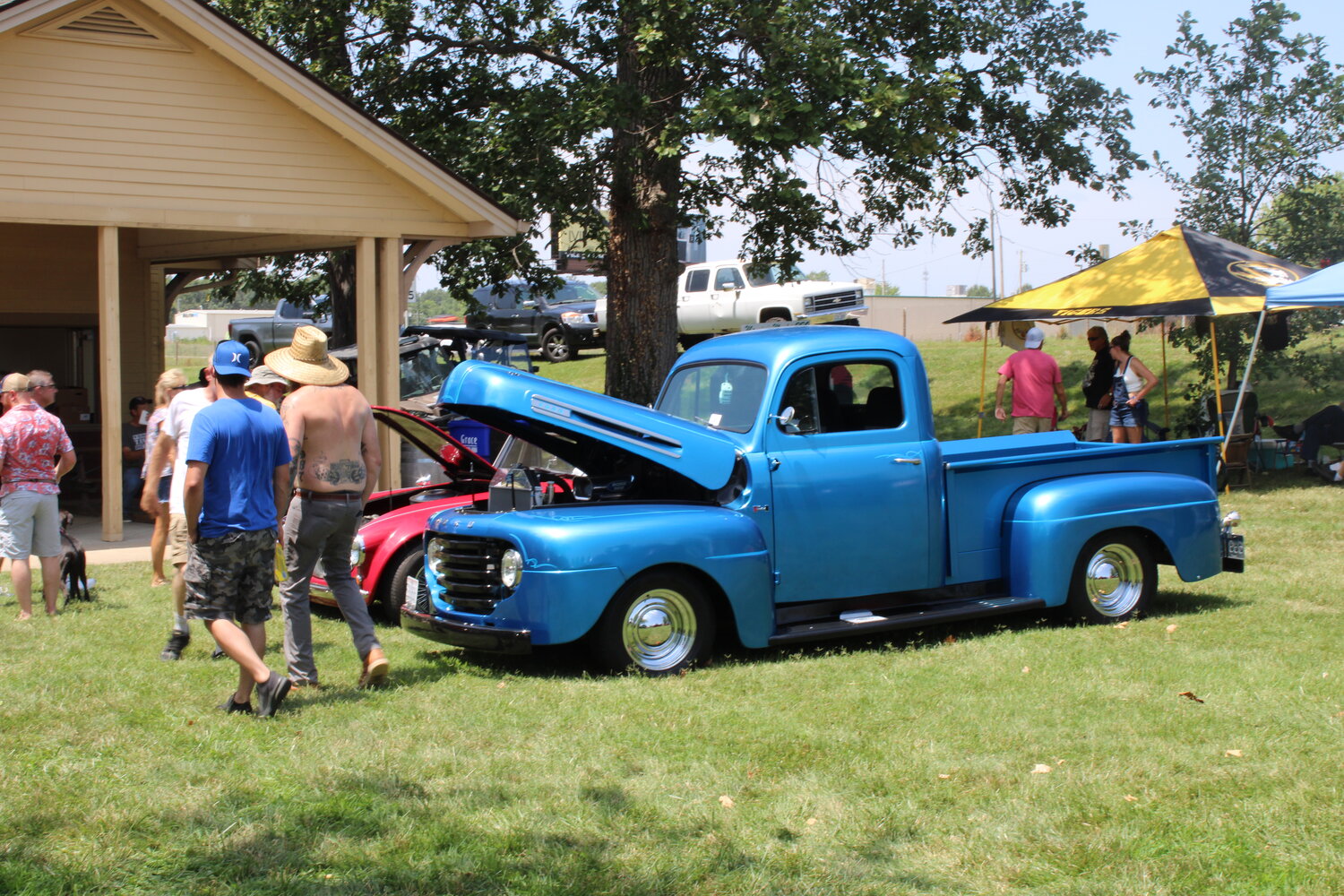 The blue truck was one of several cars on display in Diekroeger Park during the July 29 car show.