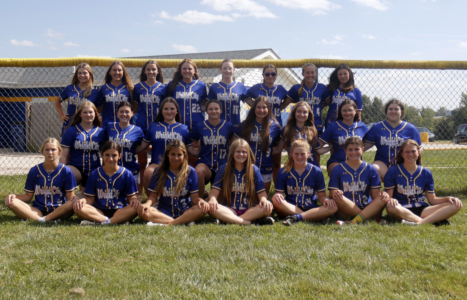 Members of the Wright City softball team are front row, from left: Shaylynne Bote, Avery Meier, Cheyenne Mayes, Karlee Franklin, Sadie Sehnert, Sara Sehnert, Emma Manner. Second row, from left: Torrie Perry, Bailey Love. Aariah Robertson, Lydia Clubb, Lillian Brown, Alana Head, Ava Swaringen, Hailey Swor. Back row, from left: Tristyn Moore, Emma Staats, Sophia Wegrzyn, Jolee Lockhart, Camille Gardner, Paige Rees, Allison Thomas.