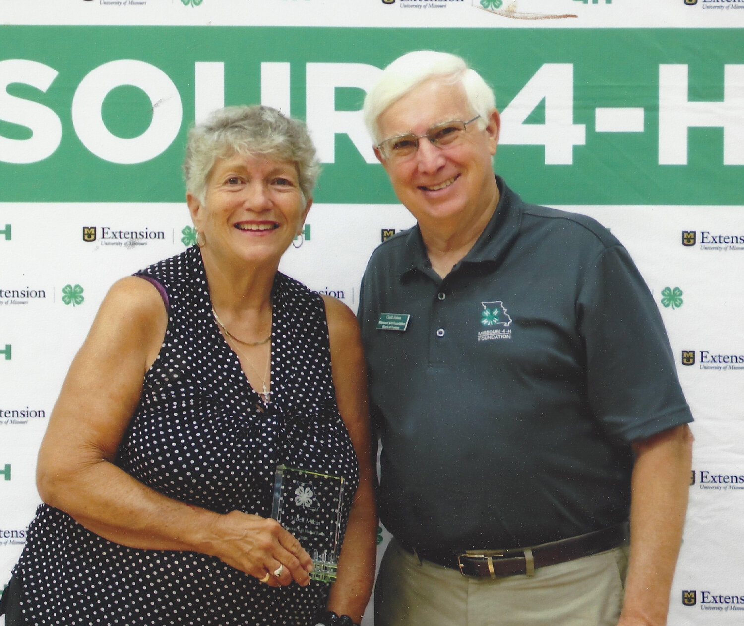 Ardell Mikus poses after being inducted in the Missouri state 4-H Hall of Fame in August.