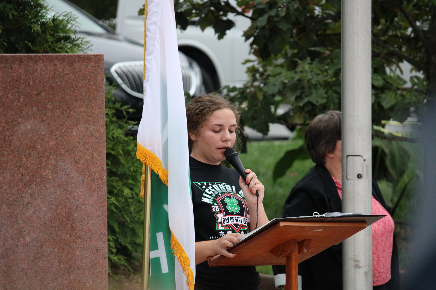 Madison Dent leads the Sept. 11 ceremony.