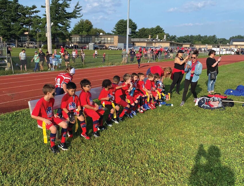 BACK IN ACTION: PAL football players this past weekend on opening day at Pilgrim. (Submitted photo)