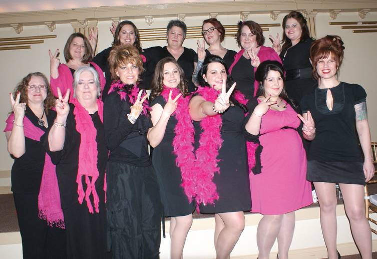 STANDING OVATION: &ldquo;The Vagina Monologues&rdquo; cast poses for a post-performance photo after receiving a standing ovation from the audience at Rhodes on the Pawtuxet.