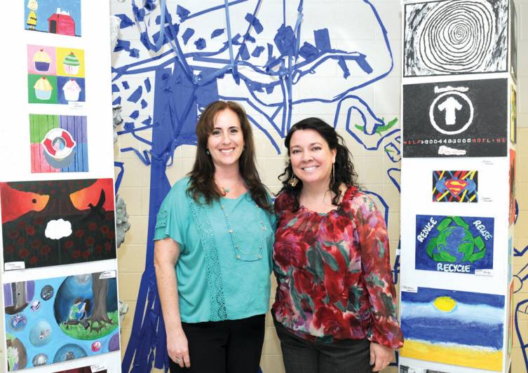 Bridget McMahon and Kerry Murphy are the art teachers behind the student inspiration on display at last Wednesday&rsquo;s art show.