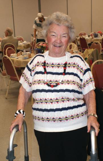 ELDER STATESWOMAN: Helen Peck had Pezzi beat, celebrating her 93rd birthday with friends at the Center&rsquo;s daily luncheon.