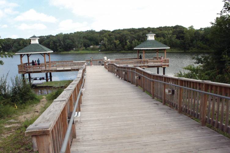 FISHING MADE EASY: The handicapped fishing pier offers a guaranteed view of Gorton Pond and &hellip; always &hellip; the possibility of a catch.