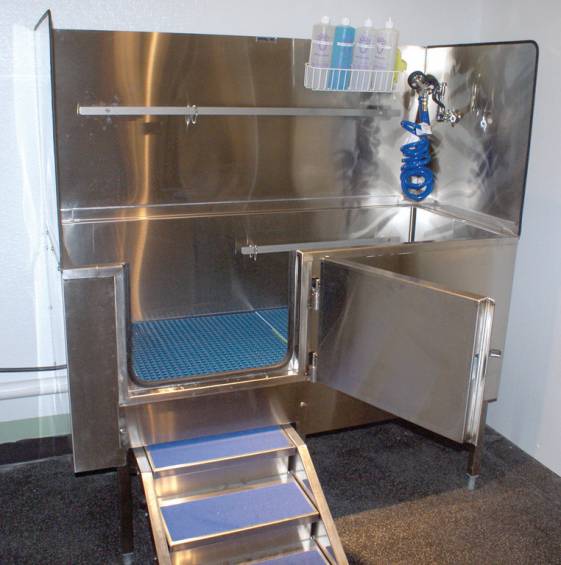HELP YOURSELF: These are the self-service tubs that dog owners can use at Scrub A Pup.