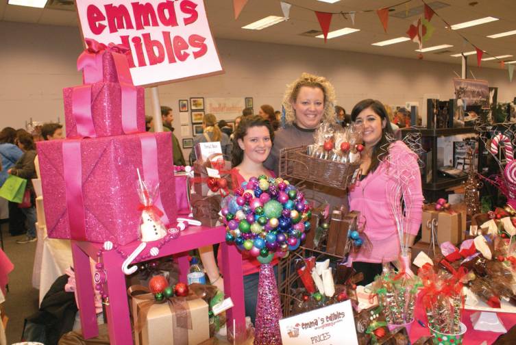 CHOCOLATE DELIGHT: Liz Cicerone, Becky Clarke  (owner) and Ashley Saravo sell homemade chocolate  from Emma&rsquo;s Edibles.