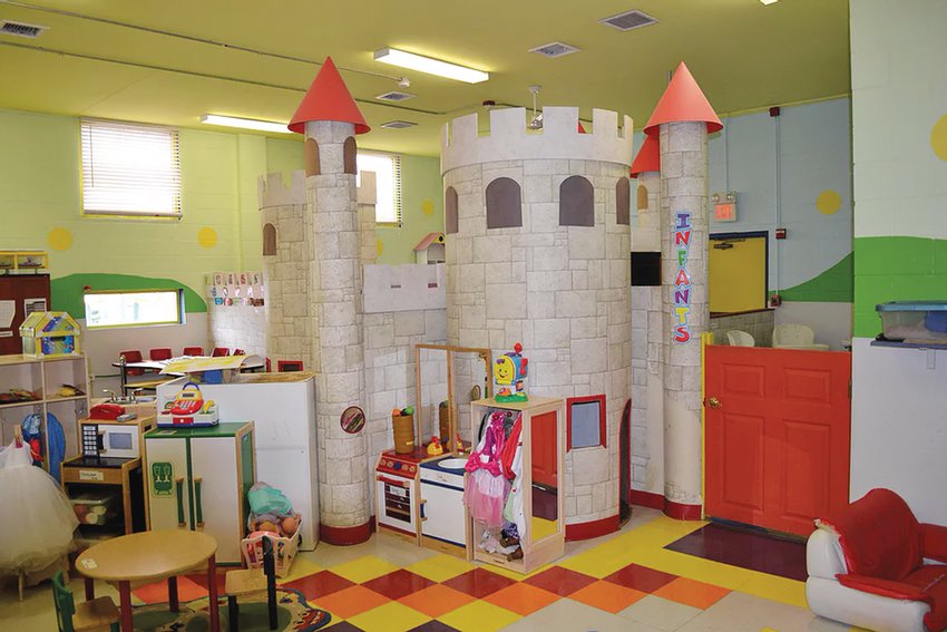 Come check out the playfully designed and developmentally-appropriate classrooms, including this one with an authentic medieval castle in it, at the Dreamland Learning Center in Johnston.  For more info, visit them at www.dreamlandlearningcenter.com.