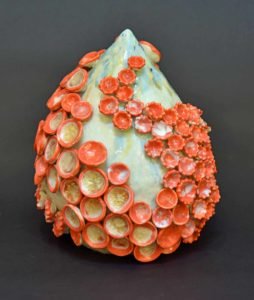 &ldquo;Barnacles&rdquo; from 2020 Art of the Ocean State by Laura White Carpenter &ndash; Porcelain &amp; Seaglass Sculpture