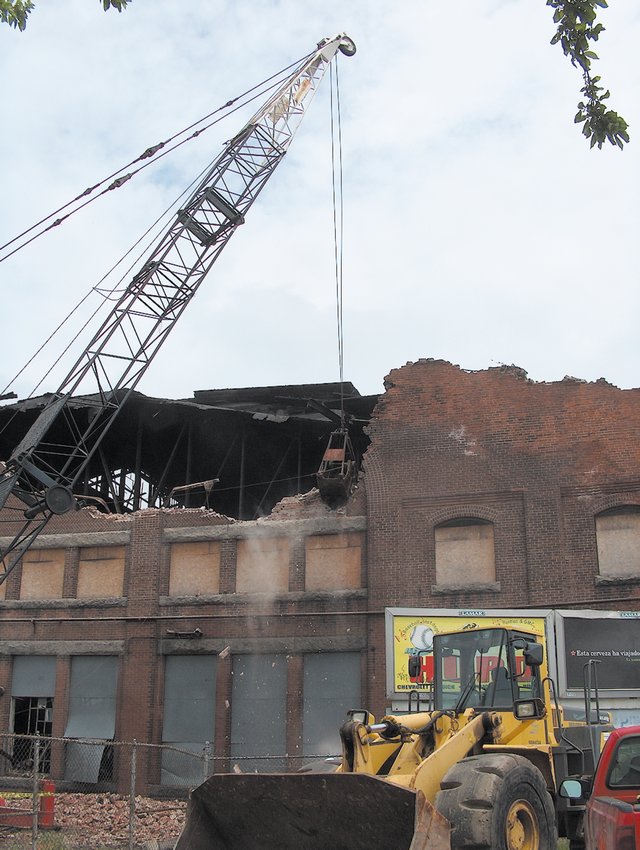 FROM THE PAST: The Trolley Barn on Cranston Street is demolished in this 2005 file photo