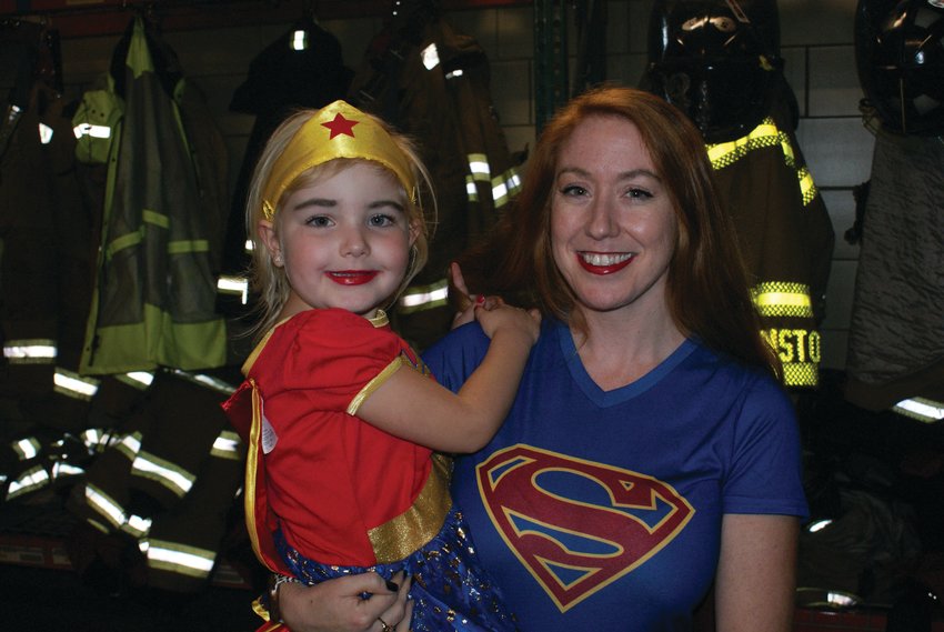 HEROES: Dressed as Wonder Woman was Chloe Shackleford, 4. She and her mom, Kate Shackleford, dressed as Super Girl, attended the Cranston Fire Department&rsquo;s party on Halloween night.
