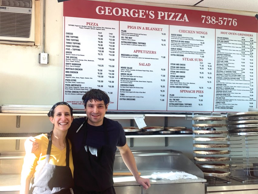 DOORS OPEN: Angela Degaitas and Kevin Jacob are the new owners of George&rsquo;s Pizza after purchasing  the restaurant in December.