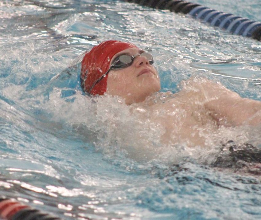 IN THE POOL: Cranston West&rsquo;s Alexander Tremblay  on Monday against Wheeler.