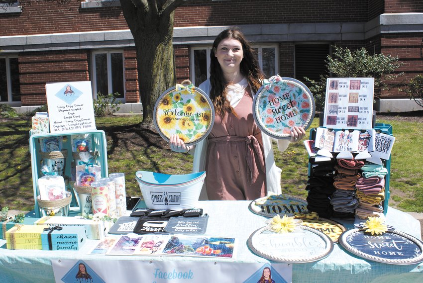 CRAFTS FOR SALE: Lexi Delsignore from Lexi&rsquo;s Cozy Corner did well selling her handmade crafts at Saturday&rsquo;s Cranston High School East&rsquo;s yard sale.
