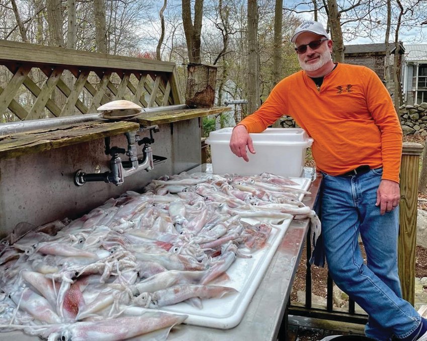 Capt. Mike Littlefield of Archangel Charters said, &ldquo;Last week we had Greg Vespe of Tiverton, &lsquo;The Squid Whisperer&rsquo;, on board and we caught five (five gallons) pales of squid.&rdquo;