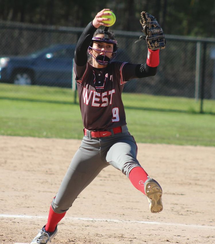 IN THE CIRCLE: Cranston West pitcher Gab Cunha delivers against Scituate. (Photos by Alex Sponseller)