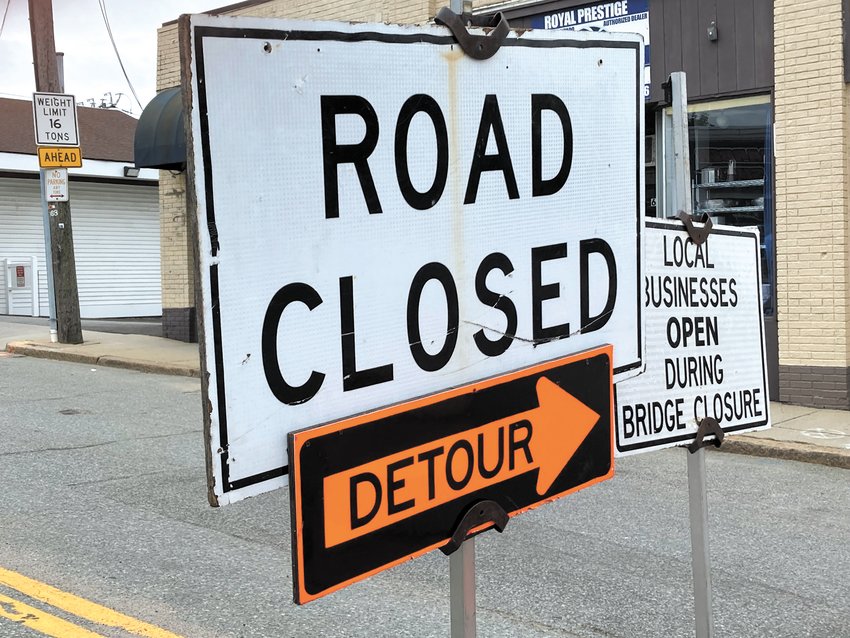 FOLLOW THE DETOUR: Construction on the Park Avenue railroad bridge started in May 2021. The repairs were to take four months but have now gone on for a year.
