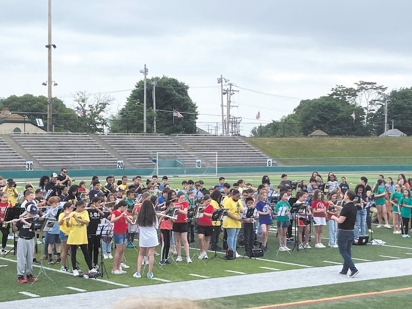 THE SOUND OF MUSIC: The Fifth Grade Band played four songs at Cranston&rsquo;s Elementary Citywide Strings and Band Concert on June 2 at Cranston Stadium; the event included students from all Cranston elementary schools.