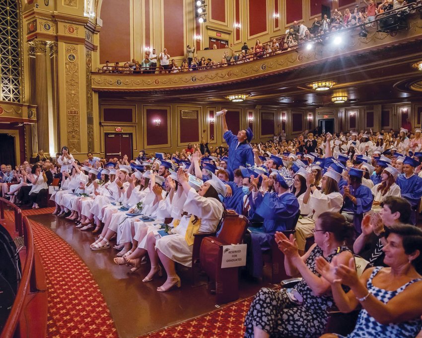 SENIORS NO MORE: Around 147 Johnston graduates flipped their tassels last Friday night. The Johnston Senior High School Class of 2022 celebrated commencement during a ceremony at the Veterans Memorial Auditorium in Providence.